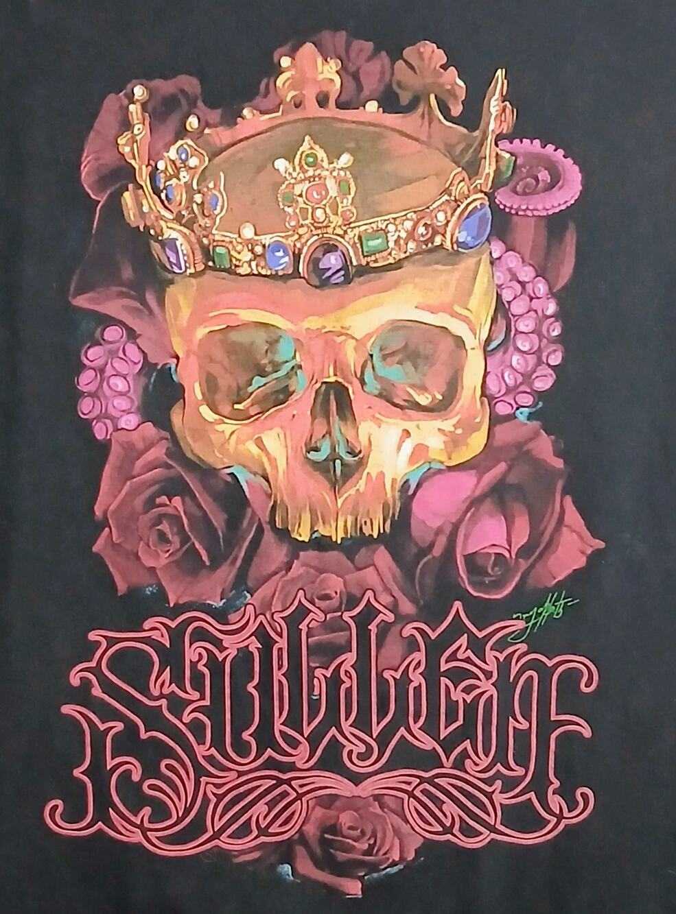Sullen Art Collective Crown of Roses Shirt Mens XL Skull Tattoo Art Graphic Tee